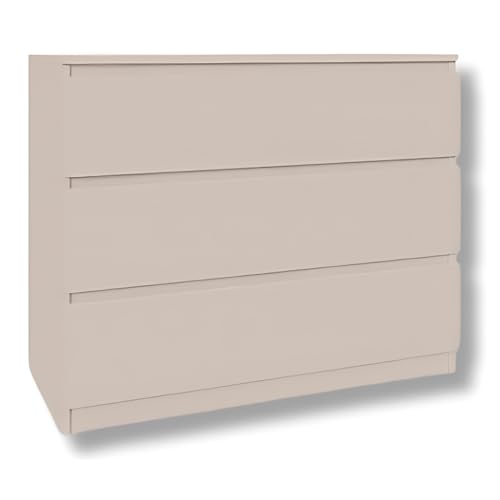 YUMEBLY Cassettiera con 3 cassetti | Kashmir 90 cm Ideale per camera da letto, soggiorno, cameretta e ufficio | Comò spazioso | Design moderno | 90 x 75 x 40 cm