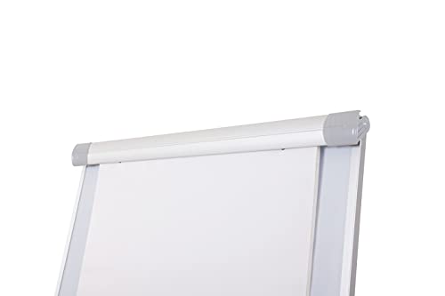 Bi-Office Mobiles Flipchart Smart, mit 5 Rollen, Magnetisch, Aluminiumrahmen, Tafelgröße 70 x 100 cm, Gesamthöhe 180 cm,Grau,