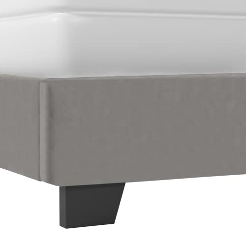 Beauty Grey Velvet Bed Frame - Upholstered Bed - Queen Size #TOP3