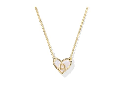 Kendra Scott, Women's, Heart Letter D Short Pendant Necklace, Gold Ivory Mother Of Pearl, One Size