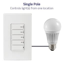 Decora Resistive 2-5-10-15 Minute Countdown Timer Switch - White, Ivory, Almond (120V)