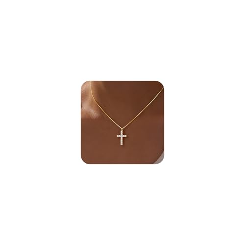 Petit Pendentif Croix en or et argent, le cadeau de communion ou d'anniversaire idéal pour elle