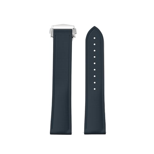 TgX IK XEHb` jo[T 20mm 21mm 22mm FKM o[ NCbN[X EHb`Xgbv tH[fBOobNt(Blue,20MM_SILVER BUCKLE)