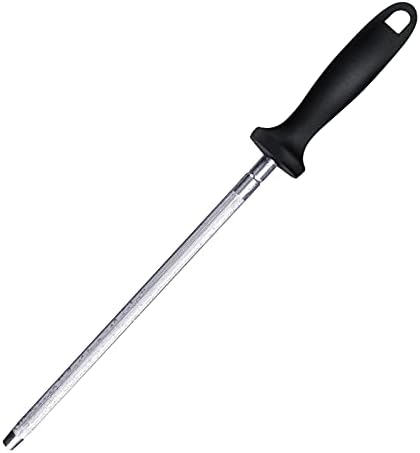 Knife Sharpener Rod, Fanerfun 13 Inch Carbon Steel Professional Knife Sharpening Steel, Knife Sharpener with Hanging Holes (13 inches)
