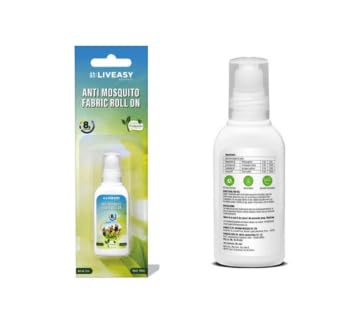 LIVEASY Wellness Anti Mosquito Fabric Roll On 8 ML, 8-Hour Protection, Non-Greasy Formula, Safe for Children Pack of 1 + 1 Free