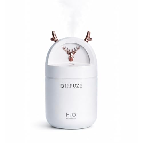Image of Diffuze Essential Oil Diffuser & Humidifier - Ultrasonic Cool Mist with Quiet Operation - Aromatherapy Air Freshener for Home, Office, Car | Silent Operation | Portable Humidifier & Aroma Diffuser