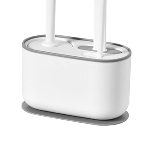 Image of Cyrank Toilet Brush, Toilet Brush with Ventilated Holder Toilet Bowl Brush Plunger Set Toilet Brush Plunger Combo for Restrooms(White)