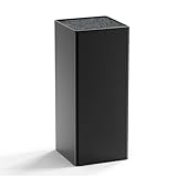 Messerblock Ohne Messer Schwarz, Universal Messerblock mit Borsten Herausnehmbarer, Empty Knife Block für 5-8 Messer Aller Art (Kunststoff, Quadratische Öffnung)