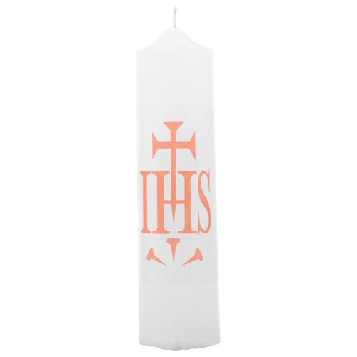 Vela de Oración Católica de Cera Blanca VALICLUD de Pascua para Altar Religioso