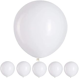 OTMVicor Large Size White Balloons, 5pcs 18inch Latex Balloons for Birthday Wedding Party Decoration