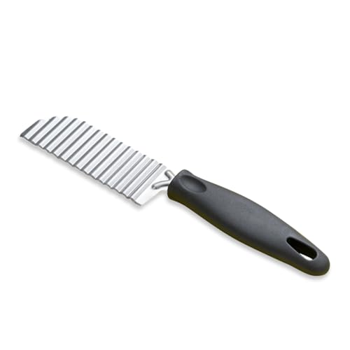 WeddHuis Cortador Ondulado de Acero Inoxidable, Cortador de Patatas y Papas Fritas, Cortadora de Patatas y Verduras, Cuchillo Arrugado Profesional para Verduras, Ensaladas y Frutas