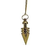 Amazing Gemstone Healing Metal Pendulums for Divination, Gold Ring Cone Steel Copper Pendulum High Energy Pendulo de Bronce Pendulos de Mesa MP47