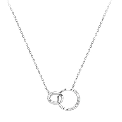 Collar de Círculos Entrelazados en Oro, Colgante Doble, Hermoso Regalo para Celebraciones y Ocasiones Especiales