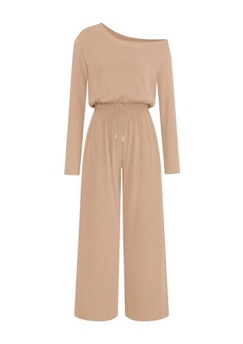 Lazysmile Jumpsuits For Women Dressy Long Sleeve Off Shoulder One...