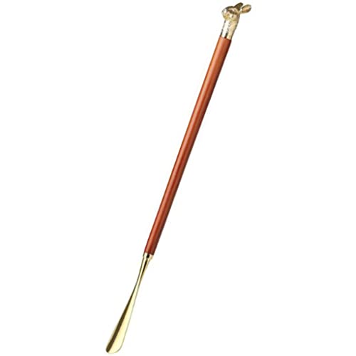 5JJJLOOOPP Shoehorn Fashionable High-End Creative Animal Head Shoehorn Household Zinc Alloy Long Handle Shoehorn Flannel Bag Great Gift (Color : Dog Size: 56 * 3.5cm) (Rrabbit 56 * 3.5cm)