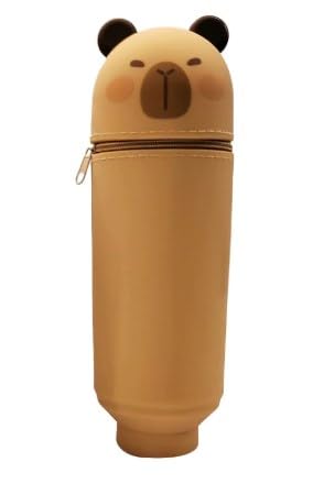 LDDYKZY Estuche Escolar Kawaii 2 en 1 de Silicona Blanda,Capacidad Retráctil portabolígrafos de Mesa, Cremallera, Estuche Escolar Vertical Cierre de Cremallera Lindos Suministros Escolares