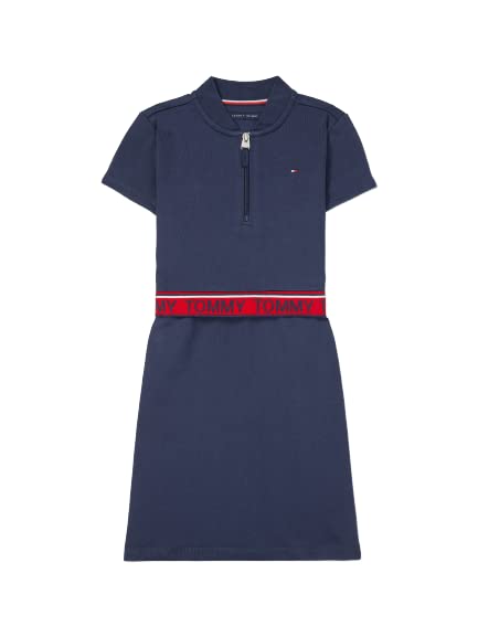 Tommy Hilfiger Girls' One Size Adaptive Short Sleeve Zip Dress