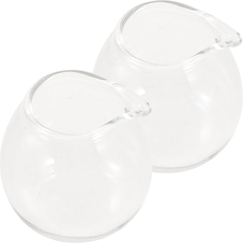 Artibetter 2pezzi Bricco Per Latte in Vetro Trasprenente Mini Brocca Per Caffè in Vetro Piccola Brocca in Per Salse e Condimenti