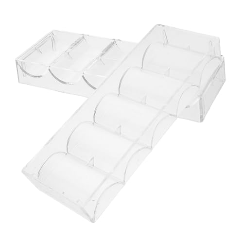 SUPVOX 2-pc Acrylic Poker Chip Trays 100 Capacity Chips Case Storage Poker Organizer for Gaming