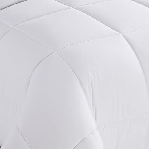 Sweet Home Collection 5 Piece Comforter Set Bag Solid Color All Season Soft Down Alternative Blanket & Luxurious Microfiber Bed Sheets, White, Twin XL