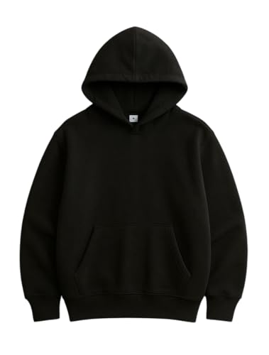 Moletom Unissex com Capuz, Blusão 100% Algodão, Disponível em Cinza, Preto e Marrom, com Forro Interno e Bolso Canguru (BR, Alfa, G, Regular, Regular, Preto)
