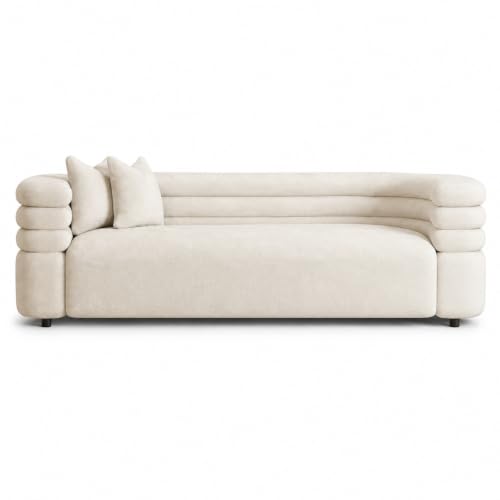 Image of Modern Designer Furniture Collection | Premium Upholstered Lounge Seating with Sculptural Contemporary Design | High-Density Foam Cushions & Solid Wood Frame | Minimalist Home & Living (Cream)