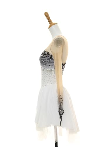 Vestido de patinação no gelo de manga comprida para meninas saia patinação no gelo fantasia de ginás