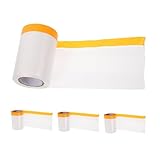 Veemoon 4rolls Masking Film Automotive Masking Tape Easy to Apply Remove Home Renovation Car Protection