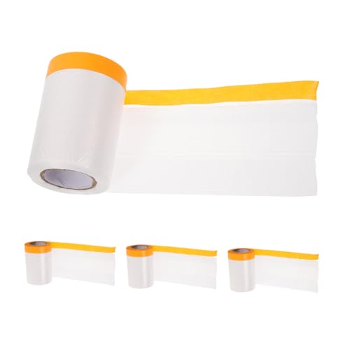 Veemoon 4rolls Masking Film Automotive Masking Tape Easy to Apply Remove Home Renovation Car Protection