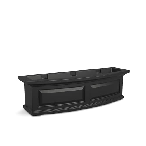 Mayne Nantucket 36in Self-Watering Rectangular Window Box Planter, Black by Mayne - Used condition - Image 6
