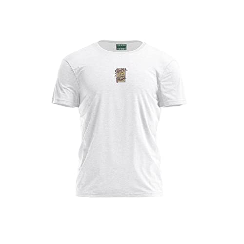 T-shirt blanc homme Butswi-104101 L : haut col rond classique pour homme