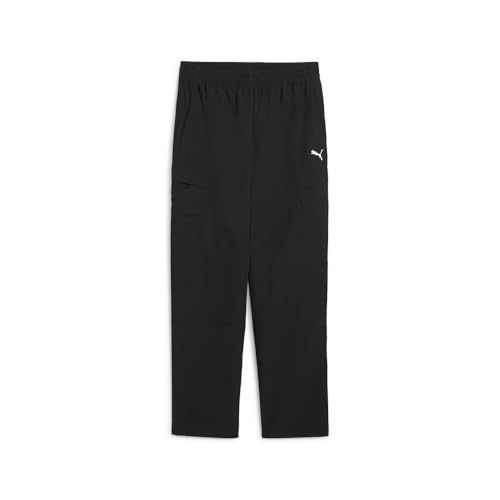 PUMA Kids Boys Wardrobe Essentials Relaxed Woven Cargo Pants Casual Drawstring - Black - Size L
