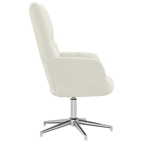 vidaXL Silla de Relajación Asiento Sillón Salón Sala de Estar Estudio Escritorio Oficina Muebles Mobiliario Decoración de Terciopelo Crema Blanco - imagen 6