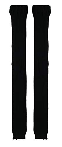 Leotruny Women's Winter Thick Knit Extra Long Thigh High Leg Warmers (C01-Black)