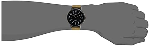 Timex Weekender XL 43 mm Men Black Case Olive Fabric Strap Watch TW2U68200