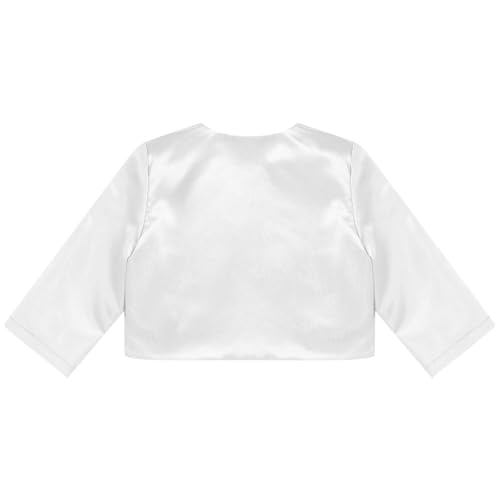 Kids Girl Satin Short Jacket Shrug Cropped Cardigan Flower Girl Dress Cover up Communion Bolero4