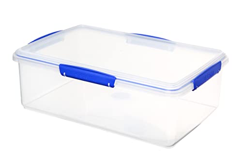 Sistema KLIP IT Frischhaltedose | 7 l | stapelbare und luftdichte Vorratsdose mit Deckel | geeignet für Kühl-/Gefrierschrank | BPA-freier Kunststoff | blaue Clips | 1 Stück