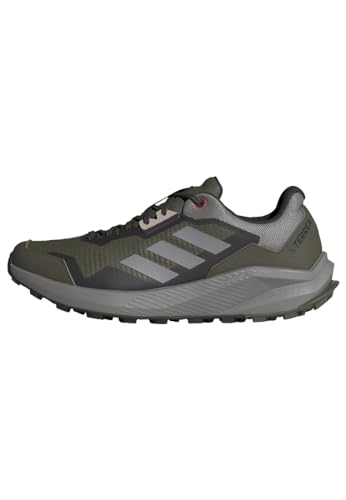 adidas Herren Terrex Rider Trail Running Shoes Trailrunning-Schuhe, Olive Strata/Solid Grey/Orange, 40 EU