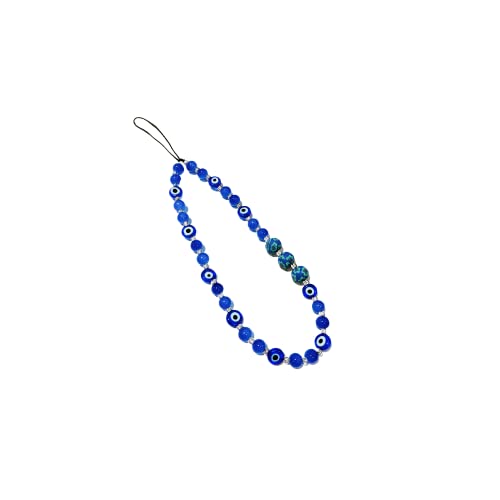 Tenghong2021 Beaded Phone Charm Face Phone Lanyard Wrist Strap Evil Eye Handmade Phone Chain Strap Keychain For Women Girls -A(Blue Eye) #TOP27