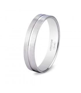 Alliance Mariage Or Blanc MAEL ARGYOR : Bague de mariage taille 64 et anneau classique