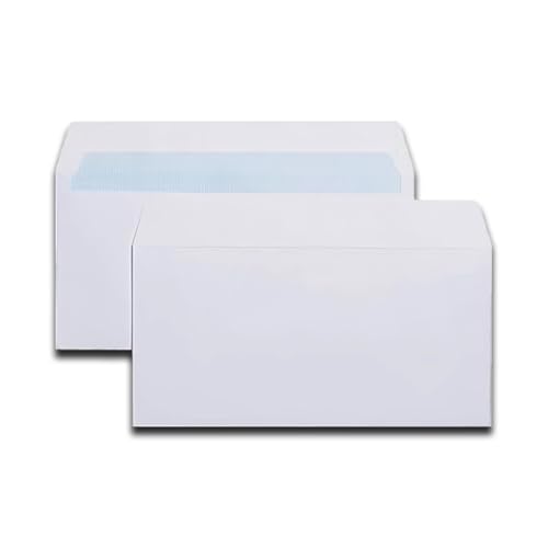 Indigo® Classic Strong DL White Envelopes - Peel & Seal, 100GSM, Eco-Friendly, 110x220mm (Pack of 1000)