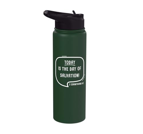 TODAY is The Day of Salvation 2 Cor. 6:2 Evangelism Gospel Stainless Steel Insulated Water Bottle