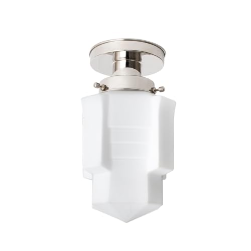 Plafonnier Apollo 20's Nickel luminaire anti éblouissement pour couloir
