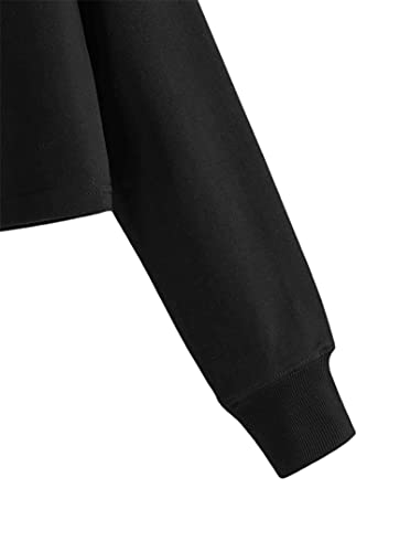 Remidoo Women's Casual Skull Print Long Sleeve Crop Top Hoodie Sweatshirt Sk-Black X-Large #TOP3