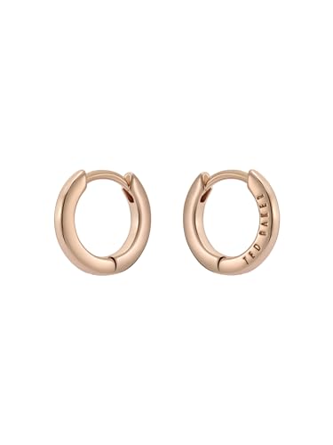 Ted Baker Crislie Logo Hoop Earrings (12mm) For Women (Rose Gold)