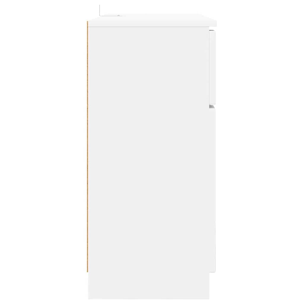 Credenza bianca, 65,5 x 30 x 100 cm, comò con cassetto e 2 ante