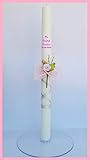 VELA PERSONALIZADA Desc. Vela Bautizo Niña, Decorada para bautizos y Ceremonia religiosas