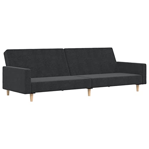 Festnjght Sofá Cama | 3 Plazas | Sofa Cama Moderno | Sofá Acolchado Cómodo | Sofa de Salón 3 Plazas | Mueble Convertible | 220 cm | Color: Negro