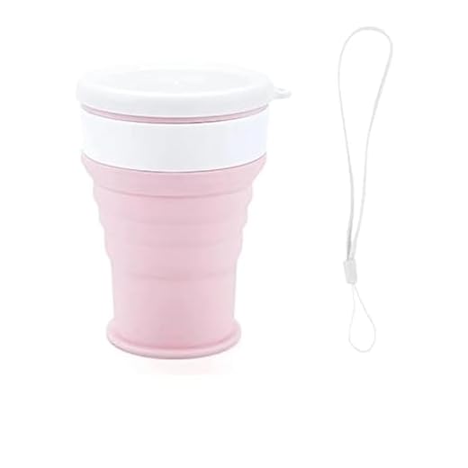 The earth Silicone travel folding cup | collapsible camping mug | portable drinking cup | hiking outdoor reusable to-go cup with lid | leak-proof sports mug for cold & hot beverages PINK | LARGE