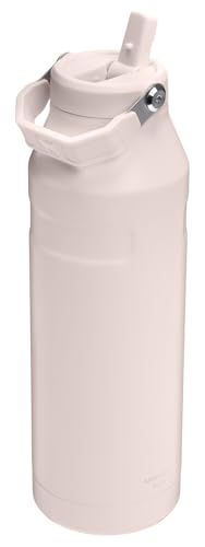 Image of Stanley IceFlow Flip Straw 2.0 Water Bottle 50 oz | Built-In Straw with Larger Opening | Lightweight and Leak Resistant | Insulated Stainless Steel | BPA-Free | Rose Quartz